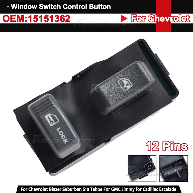 NEW 15151362 Front Passenger Power Car Window Lifter Button Switch For Chevrolet Blazer Suburban Tahoe For GMC C1500 2500 3500