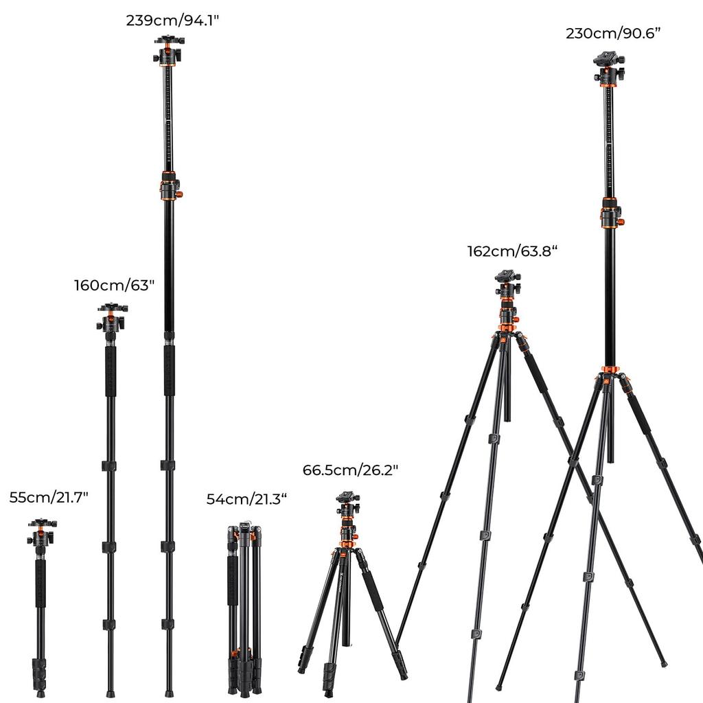 Concept 230cm Tripod Camera Tripod SLR Tripod Boom Central Axis Transverse Overhead Photography Panoramic Photography 28mm Large Diameter Central Axis