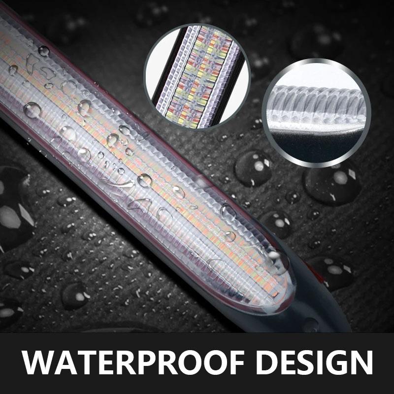 2PCS Car DRL LED Daytime Running Light Flow Yellow Turn Signal White Auto Headlight Strip Flashing Signal Lamp 12v Universal