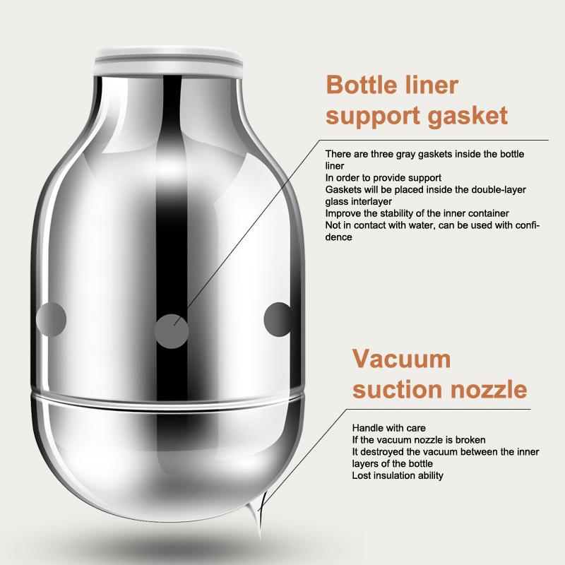 1000Ml Thermos Bottle Nordic Thermos For Hot Water Intelligent Water Heater Kettle Jug Bottle Vacuum Flask Wooden Handle