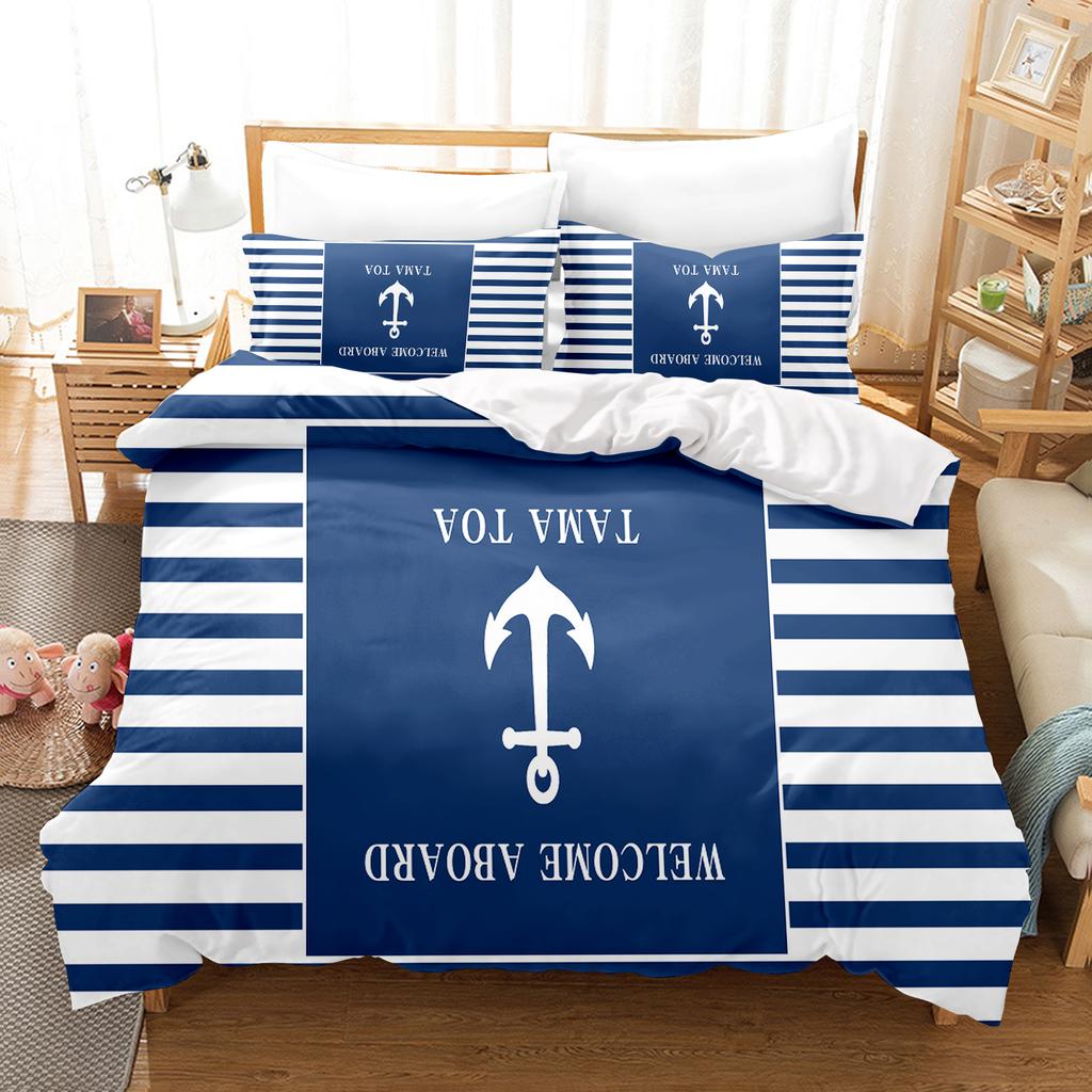 Nautical Anchor And Compass Duvet Cover Set Bedding Comforter Sets King Size  3D Children'S   1 Quilt Cover