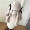 Lolita Full Wig With Dual Ponytails Rabbit Ear Clip Roman Curls Heat-Resistant Fiber Misty White Copper Color