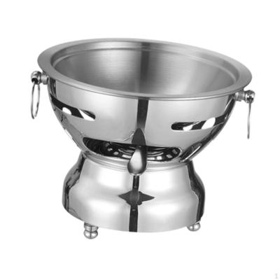 Shabu Pot Alcohol Stainless Steel Kitchen Cookware Ramen Buffet for Household