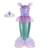 Little Girls Mermaid Sequin Wing Dress Princess Gown Stage Performance Costume