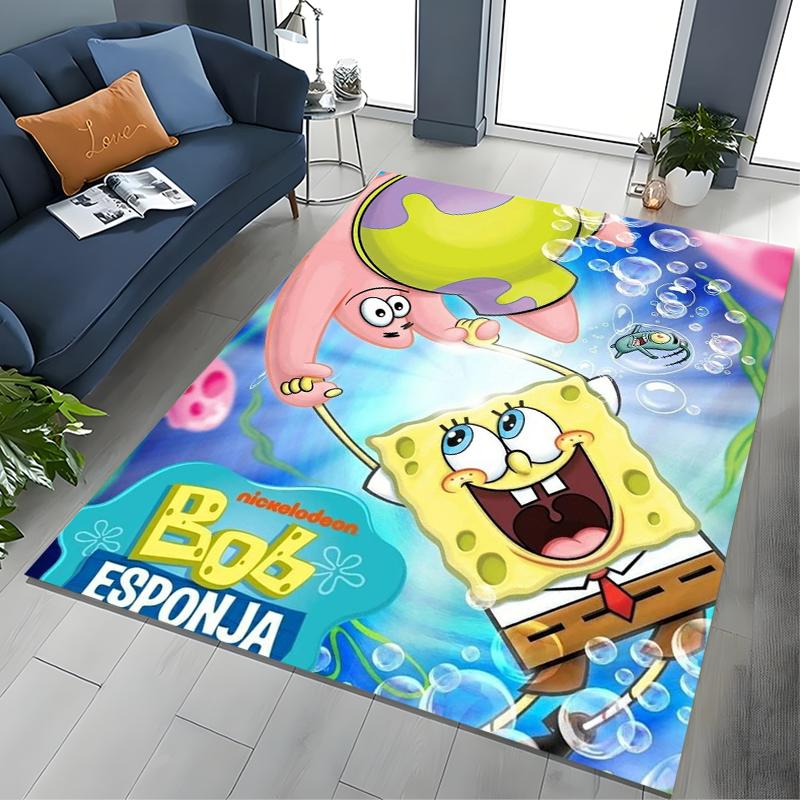 17 Styles Cartoon SpongeBob Print Area Rugs 3D Carpet for Home for Living Room Bedroom Sofa Decor Floor Kids Play Anti-Slip Mats