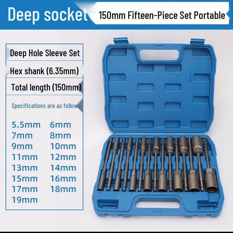 Magnetic Deep Hex Electric Wrench Drill Socket for Self-Tapping Screws