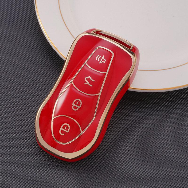 Fashionable Gold-Edged TPU Key Case for 2021 Geely Boyue Pro/Xingyue/Xingyue S