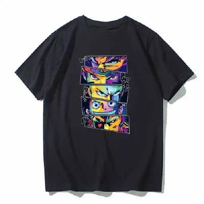 Anime Protagonist Eyes T-shirt Luffy Wukong T Shirt for Men Casual Streetwear Graphic T-shirt Unisex Cotton Tops Man Clothing2
