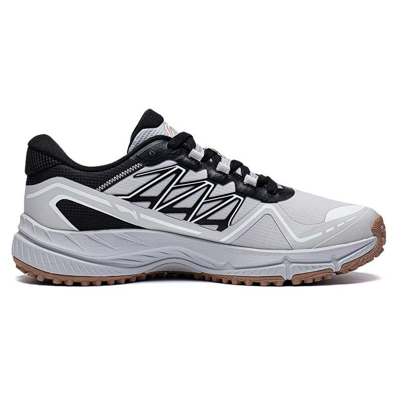 Li Ning Abriebfest Atmungsaktiv Feuchtigkeitsableitend Niedrig geschnitten Laufschuhe Herren Grau Schwarz ARDT005-6