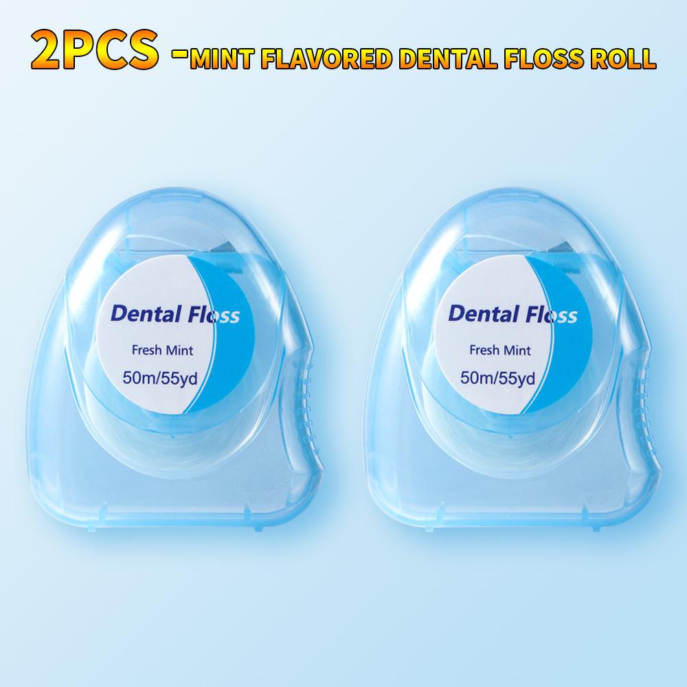 

20 шт./12 шт./6 шт./2 шт. рулон зубной нити - вкус мяты, 50 метров/рулон - подходит для межзубной чистки и инструменты для ухода за полостью рта