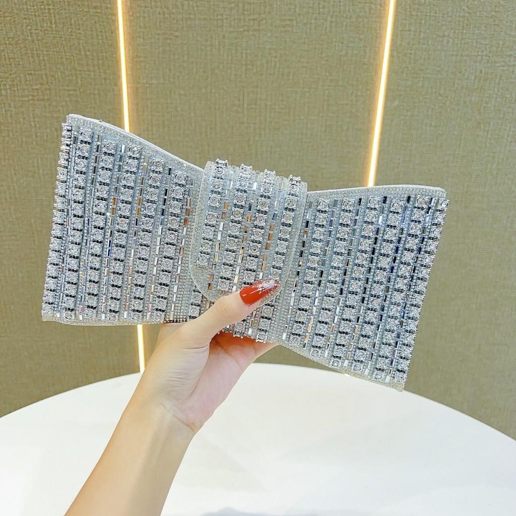 Retro Ladies Evening Clutch With Rhinestones For Formal Events