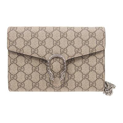 Gucci Dionysus Woc Tigrisfej Csattal Érett Virág Logó Lánccal Vászon Futártáska Női Ében Színű