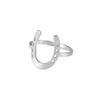 Wind Carved Titanium Steel Minimalist Horseshoe Ring Fashionable Versatile Jewelry
