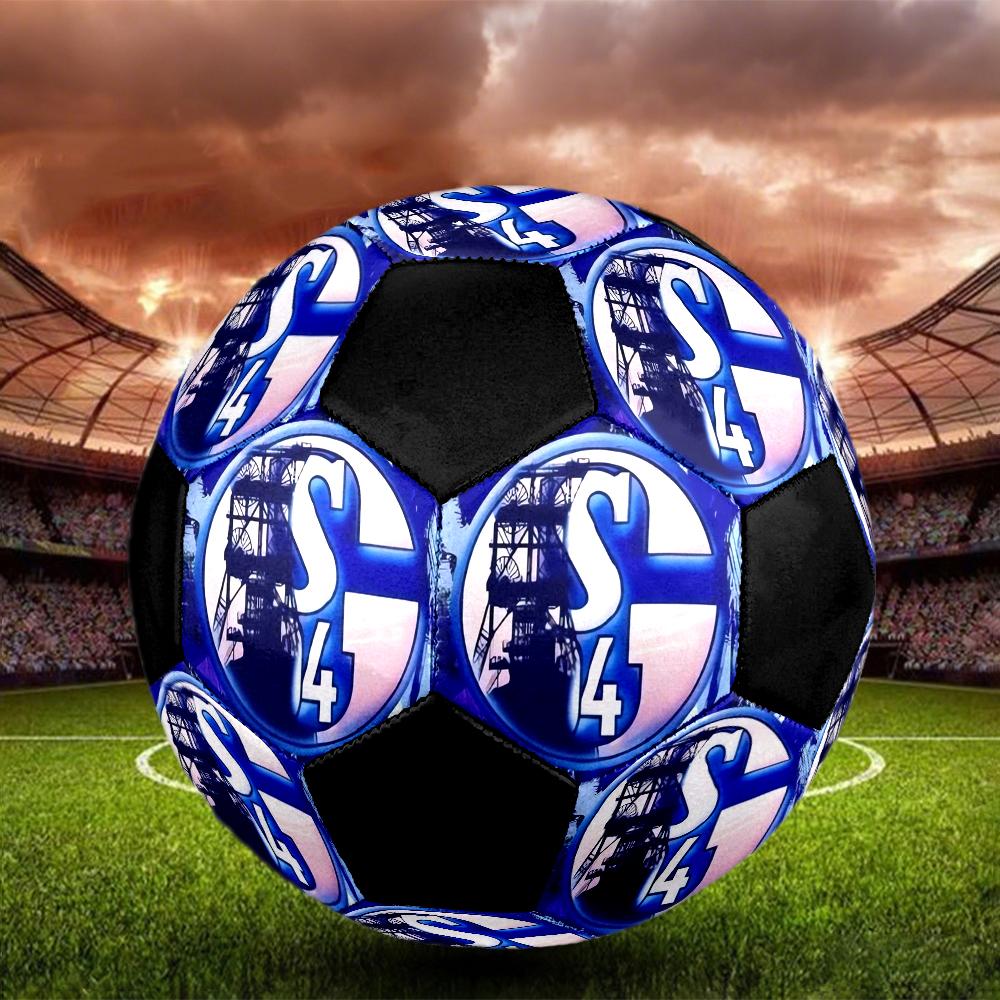 Pallone da Calcetto Indoor Schalke 04 Colorato Cucito a Macchina PVC Misura 5 Pronto per Allenamento di Squadra e Competizione Resistente Alto Rimbalzo Fresco Regalo Sportivo