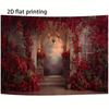 2D Luxurious Red Floral Doorway Backdrop Engagement & Wedding Photography