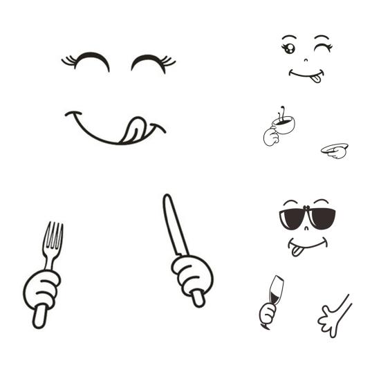 Eye-catching Fridge Sticker Eco-friendly Great Funny Cartoon Smiley Face Furniture