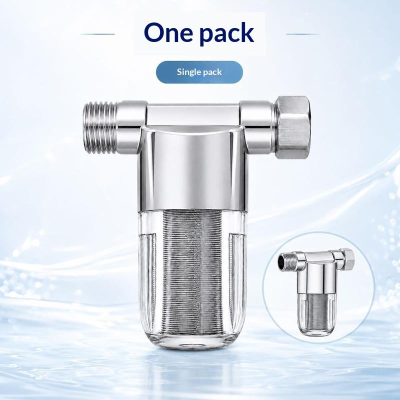Stainless Steel Water Pre Filter With Transparent Visible Body Washable Reusable Filter Element For Kitchen Whole House Use