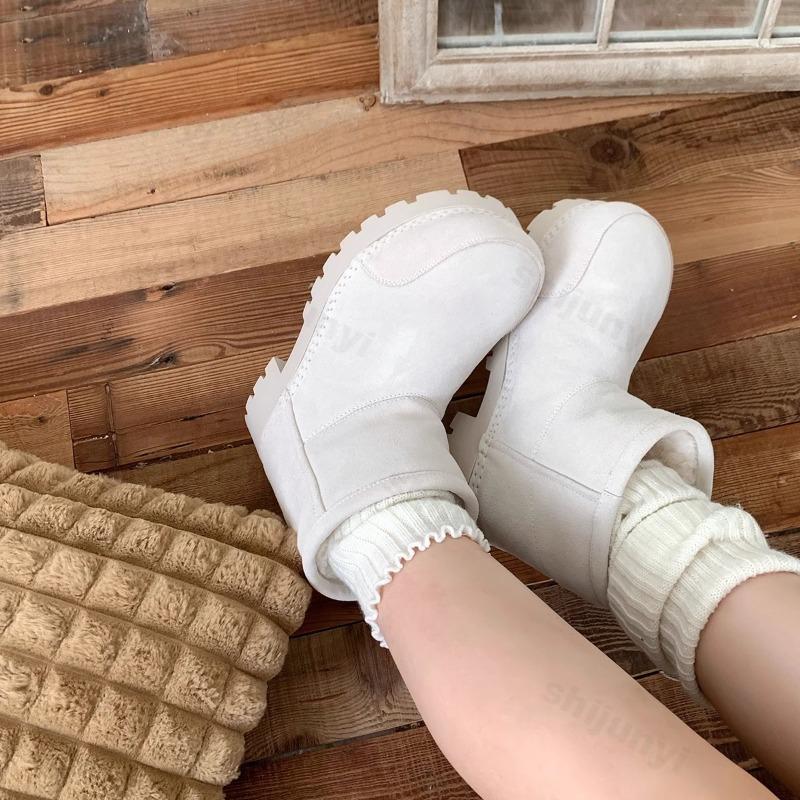 Women's Platform Snow Boots 2025 Winter New Outdoor Plush Thicken Cotton Shoes Non Slip Comfortable Height Increase Warm Shoes
