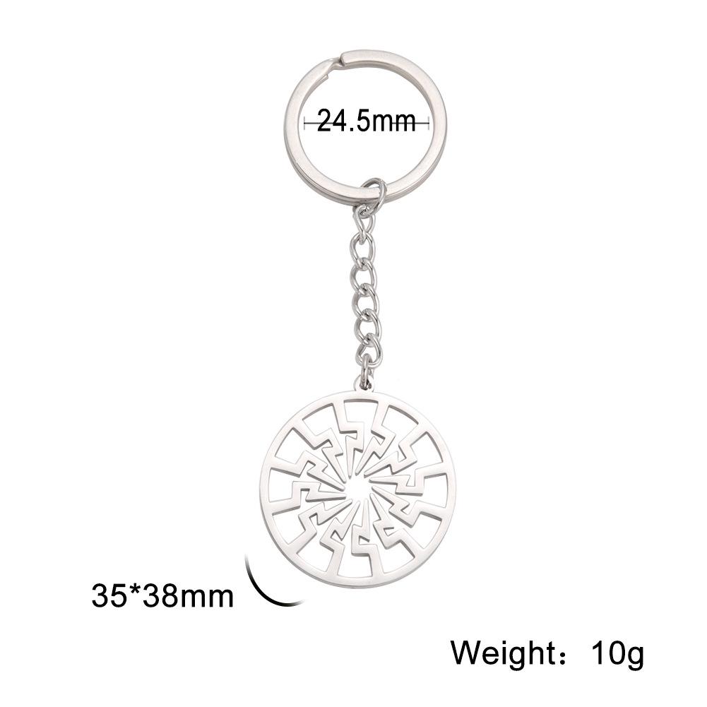 Titanium Steel Lightning Pendant & Keychain with Hollow Surround Design