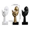 Modern Simple Creative Women Face Art Statue Abstract Character Resin Ornament for Office Study Room Living Room Bedroom Decor