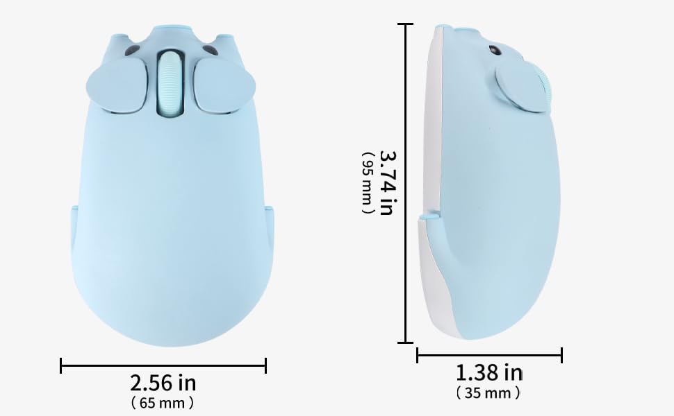 Cute, quiet, 2.4GHz wireless Bluetooth mouse in a piglet design. Connects two devices simultaneously. Cordless with USB receiver. Compatible with