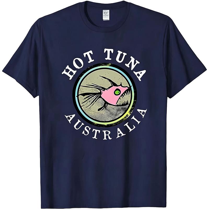 Hot Sale Tuna Printed Australia Mens T-Shirt Gyms Fitness Casual Fashion Loose Breathe Shirt Streetwear Hipster Cartoon Male Tee