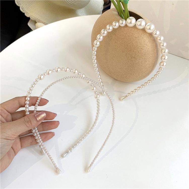 Korean Retro Pearl Headband & Forest Style Hair Clips Set