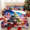 3D Digital Printed Bedding Two Three Piece Christmas Tree Polyester Quilt Set