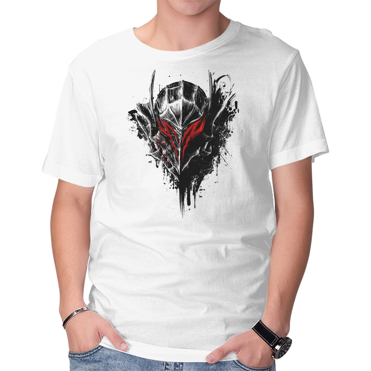 Unisex Crew Neck T-Shirt Black Warrior Graphic Short Sleeve Casual Tee XXL
