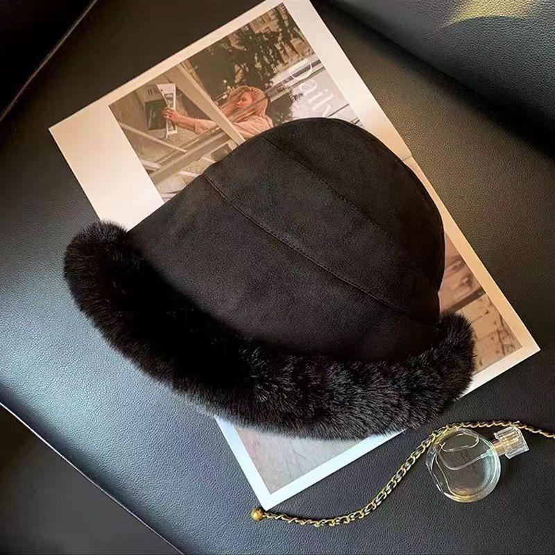 Темпераментная осенне-зимняя замшевая пушистая плюшевая северо-восточная шапка женская рыбацкая шапка зимняя янки утолщенная теплая монгольская шапка one size(56-58cm) чёрный