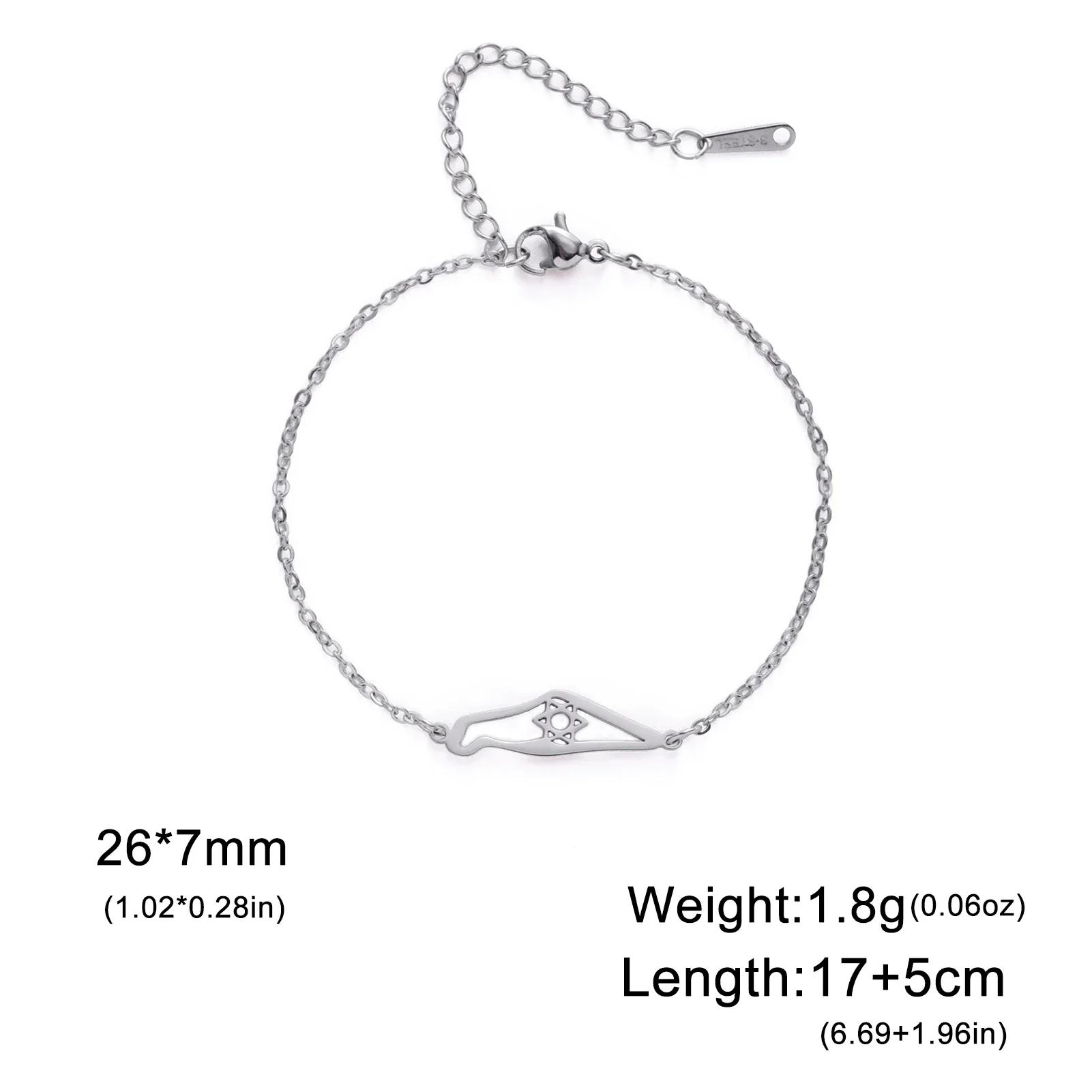 Cazador Star of David Israel Map Charm Bracelet for Women Men Stainless Steel Jewish Jewelry Hexagram Bracelets Wholesale 2026