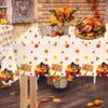 2PCS Thanksgiving Turkey Tablecloth Set, Disposable Plastic Rectangle Table Cover for Holiday Dining Decor, Festive Autumn Leaves Fall Theme, 54" X