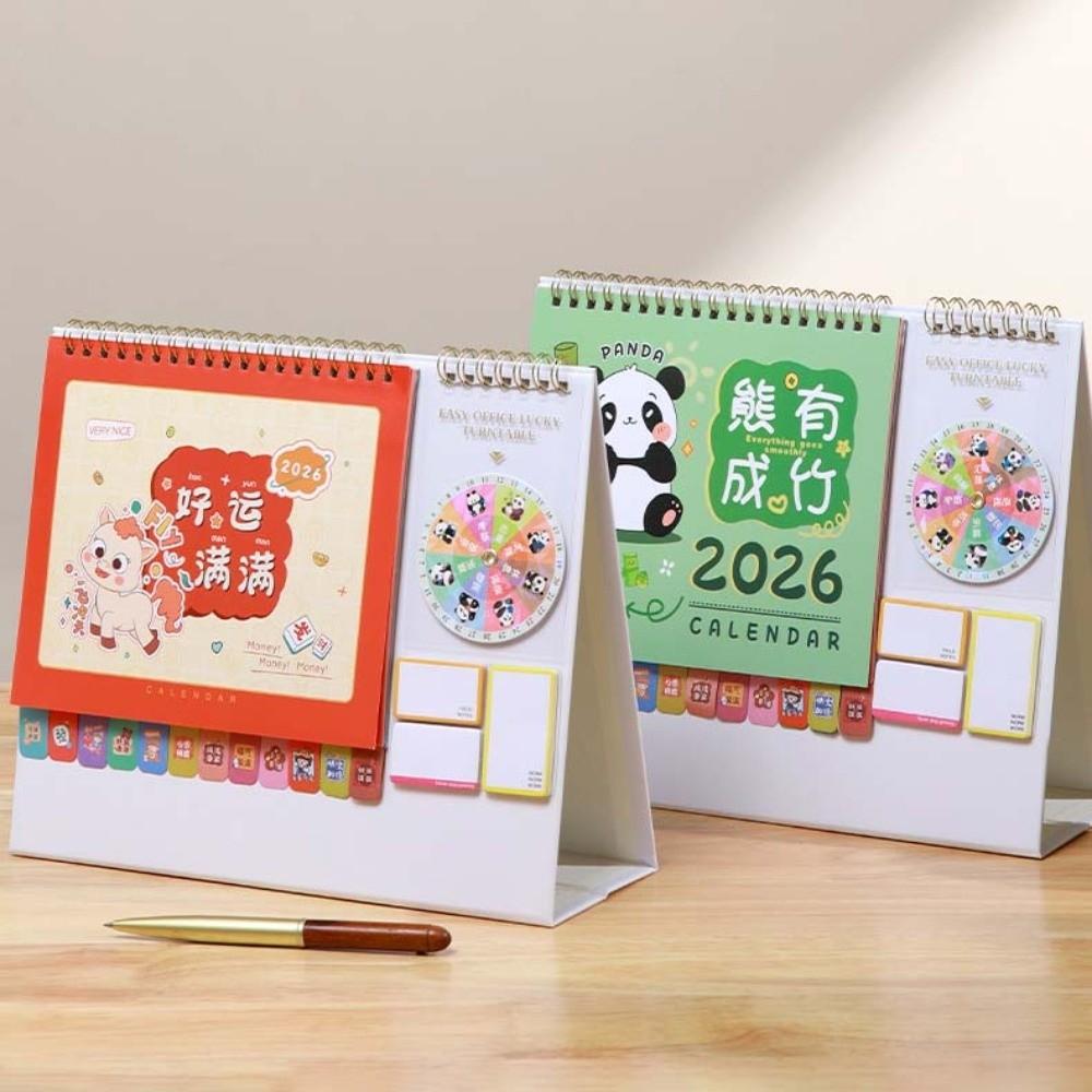 Month Date Display 2026 Desk Calendar Chinese New Year Style Standing Flip Calendar  Daily Planning