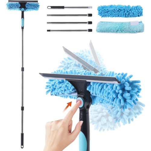 CLEANHOME Water Drainer, Squeegee, Glass Wiper, Condensation Remover, High-Speed ??Cleaning, 166cm Extendable, for Cleaning Glass, Walls, Mirrors, Cei
