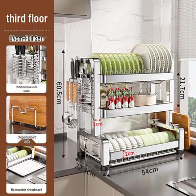 Hongfu 3-Tier Stainless Steel Countertop Kitchen Rack