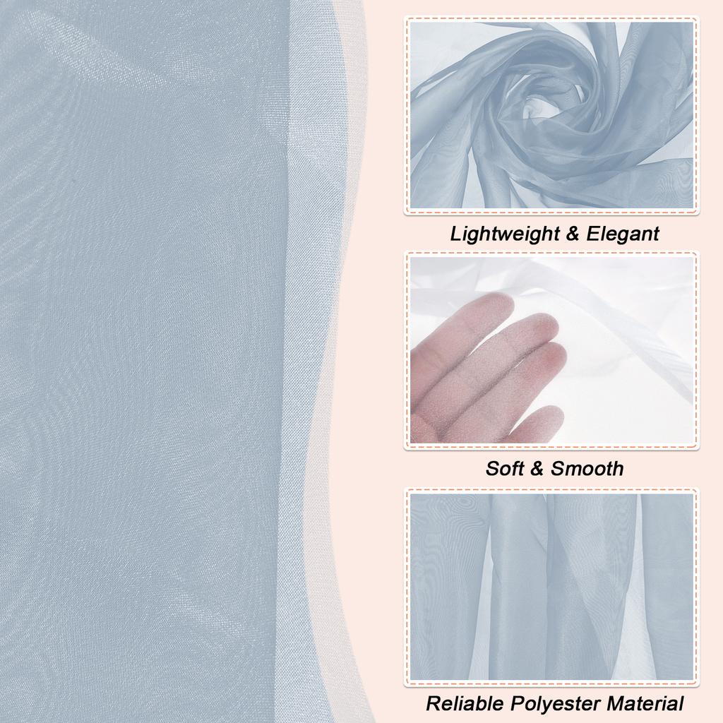 Organza Tulle Roll Fabric 60" Bridal Solid Sheer Organza Crystal Organza Sheer Silky Fabric for DIY Craft Table Home Decoration