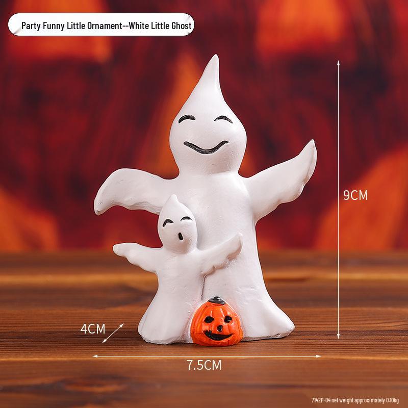 Cross-Border Halloween Skull Resin Ornament - Ghost Festival Decoration for Desktop and Entrance