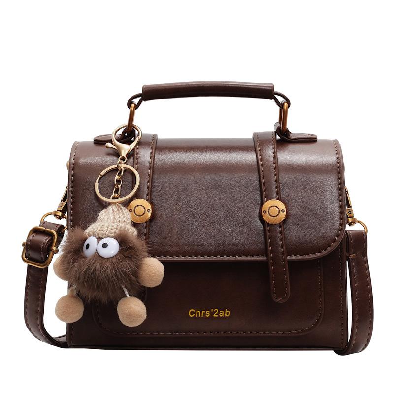 Fashion Hand Carry Small Square Bag Women'S Trend High-End Shoulder Bag Winter Retro Casual