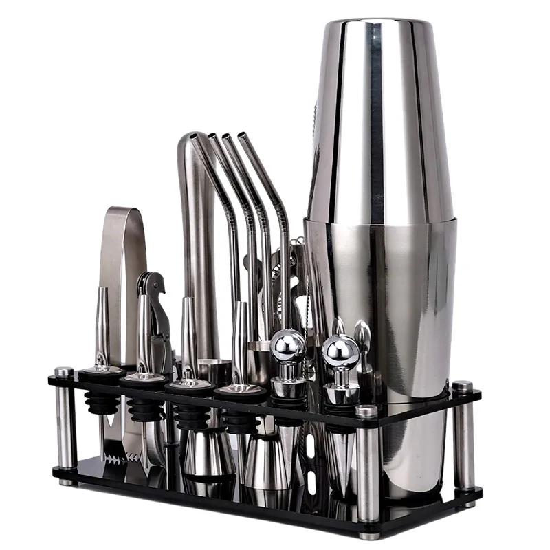 Sada na koktejly a barové náčiní Shaker, barmanská sada na koktejly, mixologie, barmanská sada, kompletní profesionální barmanská sada, sada na mojito