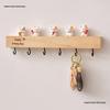 Solid Wood Wall-Mounted Key Holder & Storage Shelf with Creative Hooks for Entryway Ornaments