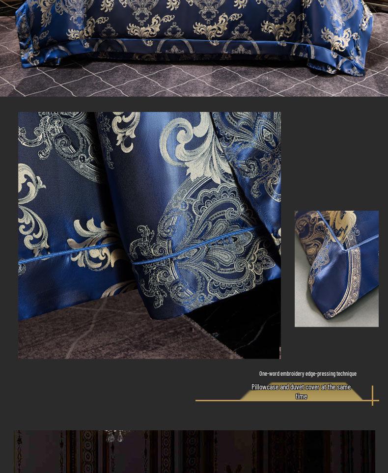 Europejska satyna żakardowa Czerwona pościel ślubna Zestaw czteroczęściowy