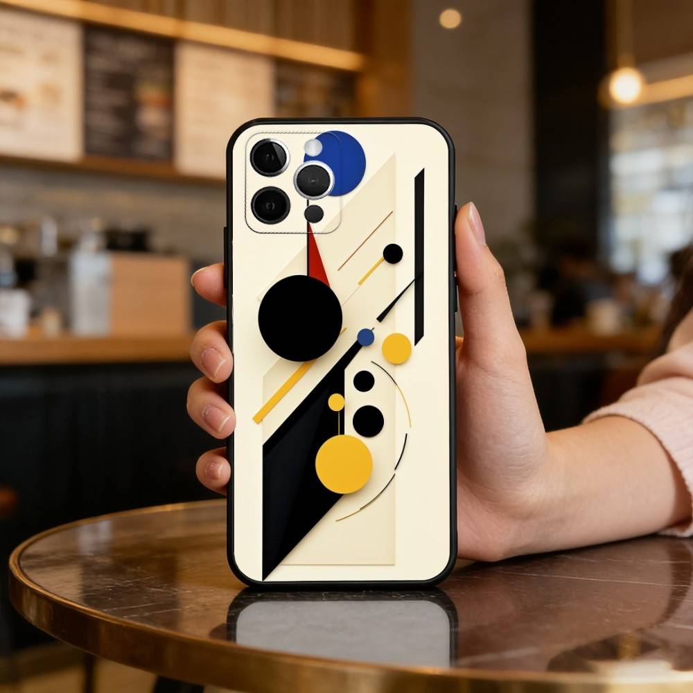 

G-Geometric B-Bauhaus art Phone Case For iPhone 17,16,15,14,13,12,11 Plus,Pro Max,Soft Silicone Black Cover iPhone16plus