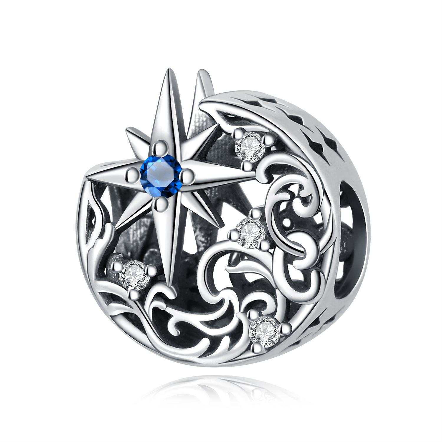 

copper Vintage Carved Moon Star Shape Bead Charms Compatible With Bracelets Decoration Do It Yourself Birthday Party Gift Jewellery Bracelets Accessor