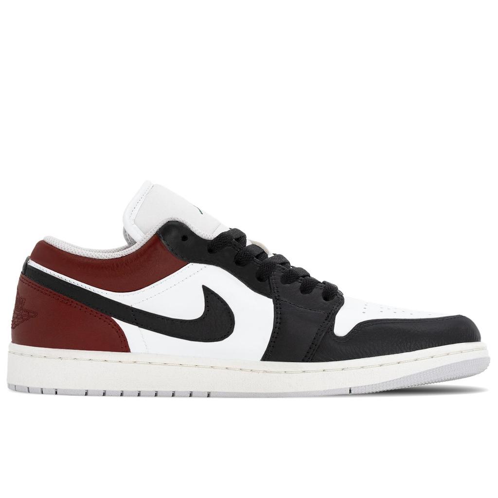 Jordan Air Jordan 1 Abriebfeste Niedrige Vintage Basketballschuhe Herren Schwarz Rot Weiß FQ7687-300(TeamA-)