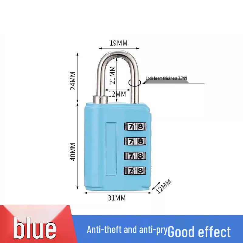 

Zinc Alloy 4-Digit Anti-theft Password Padlock for Suitcase, Gym Locker, or Door Lock