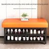 Wrought Iron Shoe Rack with Seating for Entryway