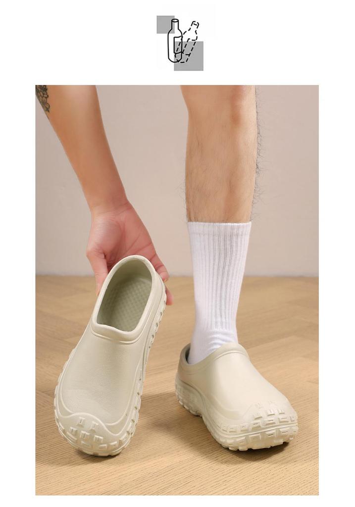 Non-Slip Waterproof Thick-Soled Oil-Resistant Slip-On Casual Rain Boots for Hotels and Restaurants