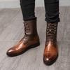 British Martin Boots Casual High-top Hairstylist Lace-up Pointed Inner Height-increasing Leather Shoes