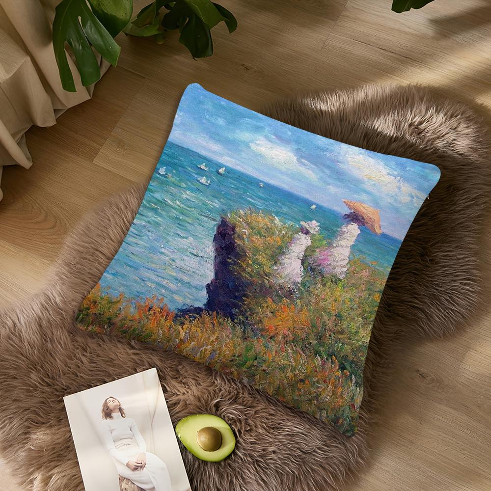 Water Lilies Claude Monet Fine Pillow Case living Room Home Sofa Office Shop Cover Printing Comfort Decoration Nordic Simplicity
