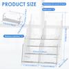 2Pcs 4 Tier Game Card Organizer with 2 Removable Dividers Transparent Holder Postcards Case Empty Storage Box Brochure Display